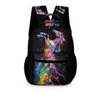 WECECE Horse Pattern Backpack Boys Girls Age 13 Older Kids Animal Horse School Bag Year 8 Students Lightweight Rucksack Book Bag 43x32x15cm for Travel Daily Use Books Notebooks