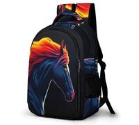 WECECE Horse Pattern Bookbag for Kids Ages 8-11 Fashion Backpack Animal Book Bag Students Year 7-9 School Bag Kids and Teens 13.3 Inch Laptop Rucksack Back to School Gift