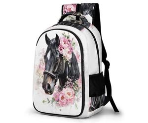 WECECE Horse Print Daypack Girls Ages 10-14 Animal Motif School Backpack Teens Year 10 Modern Rucksack for Kids and Teens Autumn Trip Spring Outing Autumn Trip Daily Use