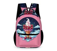 WECECE Ice Cream Motif Backpack School Kids for Boys Age 10 Food Theme Bookbag for Girls Years 1-3 Primary Kids Lightweight Durable Daypack Daily Items School Trips Travel