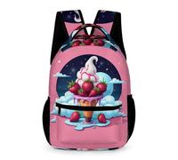 WECECE Ice Cream Motif Backpack School Kids for Boys Age 10 Food Theme Bookbag for Girls Years 1-3 Primary Kids Lightweight Durable Daypack Daily Items School Trips Travel