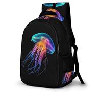 WECECE Jellyfish Motif School Bag Students Primary to Secondary Ocean Creatures Design Daypack Boys Age 8-14 Fashion Backpack Bookbag Students 13.3 Inch Laptop Rucksack Travel