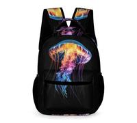 WECECE Jellyfish Rucksack Boys Ages 6-8 Years Primary Kids Ocean Creatures Pattern Backpack Year 1-3 Girls Trendy School Bag 43x32x15cm for Daily Lessons Books Notebooks