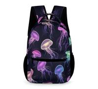 WECECE Jellyfishs Rucksack Preschool Primary Kids for Boys Age 7 Ocean Creature School Bag for Girls Year 2 Lightweight Backpack Books Stationery Bottle Back to School Gift