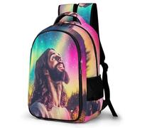 WECECE Jesus Christian Pattern Book Bag Girls 12 Year Olds Jesus Design Book Bag Boys Primary to Secondary Trendy School Backpack for Teens 11.6 Inch Laptop Backpack Outdoor