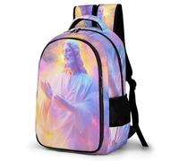 WECECE Jesus Christian Print School Backpack for Boys Age 13 Cool Jesus Motif Rucksack Girls Primary School Book Bag Kids and Teens 13.3 Inch Laptop Rucksack Birthday Gift