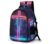WECECE Jesus Design School Bag Students Age 14 Jesus Christian Daypack Boys Primary to Secondary Durable Bookbag for Teens 11.6 Inch Laptop Backpack Back to School Gift