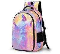 WECECE Jesus Design School Bag Students Age 14 Jesus Christian Daypack Boys Primary to Secondary Durable Bookbag for Teens 11.6 Inch Laptop Backpack Back to School Gift