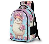 WECECE Kawaii Alpaca Backpack School Bags for Girls Boys,Durable Casual Basic Animal Llama Backpack for Students Teenage Satchel Heavy Duty