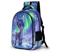 WECECE Kawaii Baby Reindeer Daypack Children Age 10-16 Deer Print Book Bag Teens Year 10 Durable Bookbag for Kids and Teens Day Trips Spring Outing Autumn Trip Daily Use