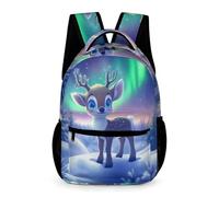 WECECE Kawaii Deer Motif Book Bag Girls Age 9 Primary Kids Cute Reindeer School Bag Year 4 Boys Modern Backpack Daypack 43x32x15cm for Autumn Trip Outdoor Books Notebooks