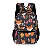WECECE Kawaii Fox Design School Backpack Girls Age 7 Primary Kids Animal Fox Book Bag Year 2 Boys Everyday Daypack Rucksack 43x32x15cm for Autumn Trip Outdoor Books Notebooks