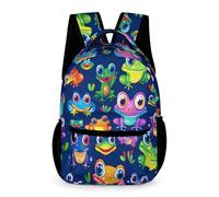 WECECE Kawaii Frog Rucksack School Kids for Boys 7-13 Years Animal Daypack for Girls Year 6 Primary Kids Lightweight Durable School Bag Books Stationery Bottle Outdoor Day Trips