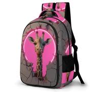 WECECE Kawaii Giraffe Rucksack Fashion School Bag Children 7-11 Year Olds Animal School Backpack Teens Year 6 Daypack for Students 11.6 Inch Laptop Backpack Autumn Trip