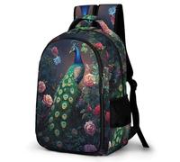 WECECE Kawaii Girls Backpack Animal for Kids School Bag Peacock Motif Childrens Backpacks for Boys,Bookbag Animal Rucksack