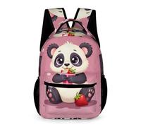 WECECE Kawaii Panda School Backpack for Boys and Girls 8-11 Years Animal Panda Daypack Years 3-5 Lightweight Printed Rucksack Front Pocket Side Pockets Back to School Gift