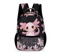 WECECE Kids Axolotl Daypack 6-12 Years Students for Boys Salamander School Bag for Girls Years 2-5 Lightweight with Side Pockets Bookbag Daily Items Bottle Autumn Trip Daily Use
