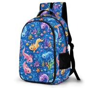 WECECE Kids Axolotl School Backpack Age 7-11 and 13 Year Olds Girls Daypack Boys Salamander Bookbag, Stylish Durable for Secondary Years and Travel Outdoor Day Trips