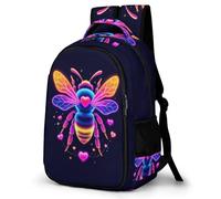 WECECE Kids Back Pack Bee, School Backpack, Boys Girls Primary School Bag, Rucksack Heart Shape Motif, Casual Daypack, Book Bag for Campus Sports Outdoor Travel