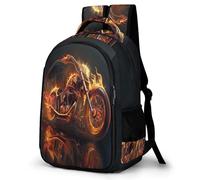 WECECE Kids Back Pack Fire Moto, School Backpack, Boys Girls Primary School Bag, Rucksack Motorcycle, Casual Daypack, Book Bag for Campus Sports Outdoor Travel