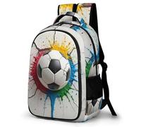 WECECE Kids Back Pack Football Motif, School Backpack, Boys Girls Primary School Bag, Rucksack Soccer, Casual Daypack, Book Bag for Campus Sports Outdoor Travel