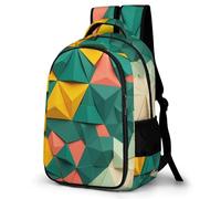 WECECE Kids Back Pack Geometric Shapes, School Backpack, Boys Girls Primary School Bag, Rucksack 3D Pattern, Casual Daypack, Book Bag for Campus Sports Outdoor Travel