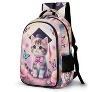 WECECE Kids Backpack Cat Butterfly Design, Lightweight School Bag for Girls Boys Cute Toddler Backpack Preschool Rucksack Bag with Kitten
