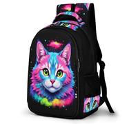 WECECE Kids Backpack Cute Kitten Girls School Bag Cat Colourful Back Pack for Girls 7 8 9 10 12 Years Old Children's Backpacks Large Travel Bookbag