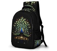 WECECE Kids Backpack for Boys, Schoolbag Peacock Large Capacity Students Bookbag Rucksack Animal Theme Knapsack for Girls Teen