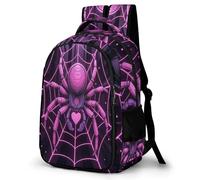 WECECE Kids Backpack for Boys, Schoolbag Spider Pink Large Capacity Students Bookbag Rucksack Cyber Punk Style Knapsack for Girls Teen