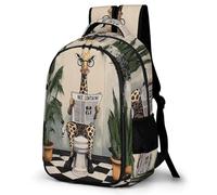WECECE Kids Backpack Funny Giraffe Girls School Bag Animal Back Pack for Girls 7 8 9 10 12 Years Old Children's Backpacks Large Travel Bookbag