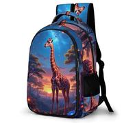 WECECE Kids Backpack Giraffe for School Bookbag Boys Girls School Bags Animal GiraffeChildren Daypack
