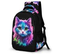 WECECE Kids Backpack Kitten Pattern Girls School Bag Cat Animal Back Pack for Girls 7 8 9 10 12 Years Old Children's Backpacks Large Travel Bookbag