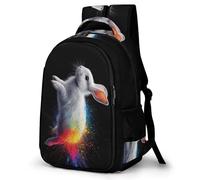 WECECE Kids Backpack, Lightweight Bunny Motif Backpack for Girls Age 7-12, Primary Cute School Bag with Animal Rabbit, Fits A4 Books