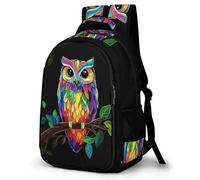 WECECE Kids Backpack, Lightweight Colourful Owl Pattern Backpack for Girls Age 7-12, Primary Cute School Bag with Bird, Fits A4 Books