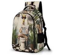 WECECE Kids Backpack, Lightweight Funny Giraffe Pattern Backpack for Girls Age 7-12, Primary Cute School Bag with Animal, Fits A4 Books