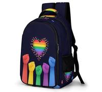WECECE Kids Backpack, Lightweight Multicoloured Fist Backpack for Girls Age 7-12, Primary Cute School Bag with Heart, Fits A4 Books