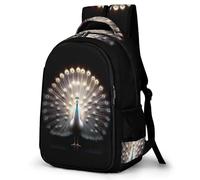 WECECE Kids Backpack Peacock School Bag for 8-16 Years Boys Girls, Large Animal Peacock Bag Capacity Primary Children's Backpack