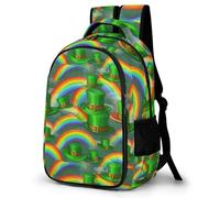 WECECE Kids Backpack St. Patrick's Day School Bag for 8-16 Years Boys Girls, Large Rainbow Bag Capacity Primary Children's Backpack