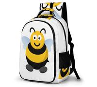 WECECE Kids Bee Motif School Backpack, Student Boogbag, Lightweight Durable Kawaii Style Rucksack for Boys Girls Teenagers, Daypack for Travel, Days Out, Laptops