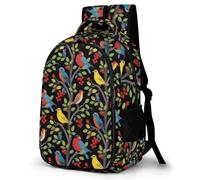 WECECE Kids Bird School Backpack, Student Boogbag, Lightweight Durable Plant Leaf Rucksack for Boys Girls Teenagers, Daypack for Travel, Days Out, Laptops