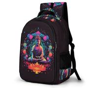 WECECE Kids Buddha Lotus Backpack 7-12 Years Boys 13.3 Inch Laptop Rucksack Girls Buddhism Daypack for Primary School, Lightweight and Durable for Spring Trip and Autumn Outing