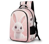 WECECE Kids Bunny School Backpack, Student Boogbag, Lightweight Durable Animal Rabbit Rucksack for Boys Girls Teenagers, Daypack for Travel, Days Out, Laptops