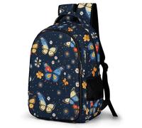 WECECE Kids Butterflies Backpack, School Bag for Boys Girls, Durable Polyester Butterfly Print Sports Backpack, Large Capacity