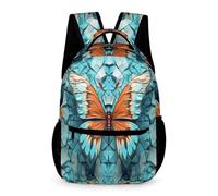 WECECE Kids Butterfly 3D Print School Backpack 8-11 Years for Boys Butterfly School Bag for Girls Year 3 Lightweight Backpack Books Water Bottle Autumn Trip Daily Use