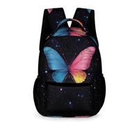 WECECE Kids Butterfly Motif School Backpack Age 12 Students for Boys Girls 3D Butterfly Rucksack Year 6 with Front Pocket Daypack Books Water Bottle Outdoor Day Trips