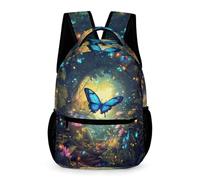 WECECE Kids Butterfly Print School Backpack 8-11 Years for Boys 3D Butterfly School Bag for Girls Year 3 Lightweight Backpack Books Water Bottle Autumn Trip Daily Use