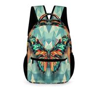 WECECE Kids Butterfly School Backpack Age 12 Students for Boys Girls Butterfly 3D Motif Rucksack Year 6 with Front Pocket Daypack Books Water Bottle Outdoor Day Trips