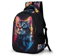 WECECE Kids Cat School Backpack, Student Boogbag, Lightweight Durable Kitten Rucksack for Boys Girls Teenagers, Daypack for Travel, Days Out, Laptops