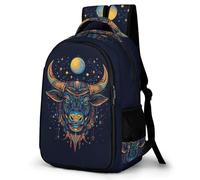WECECE Kids Cattle Backpack for Girls 8-13 Yrs, Cute School Bag Children Bull Pattern Rucksack for Primary School Travel Use